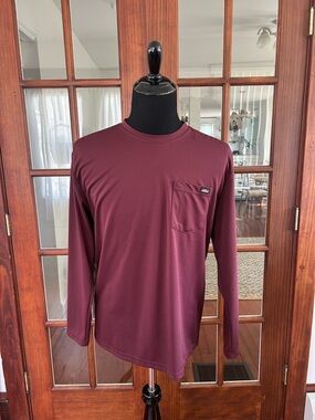Dickies Men's Long-Sleeve Pocket Tee - Burgundy Large